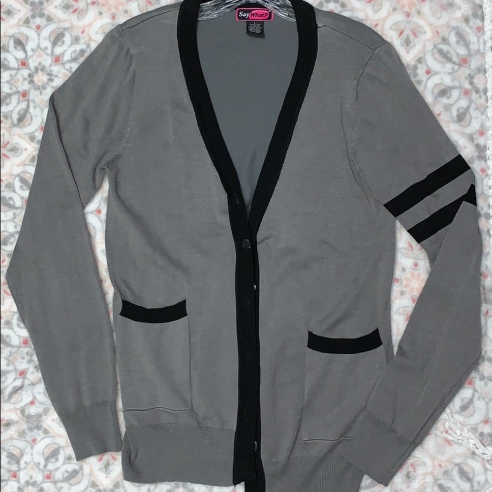Large Black/Grey Cardigan